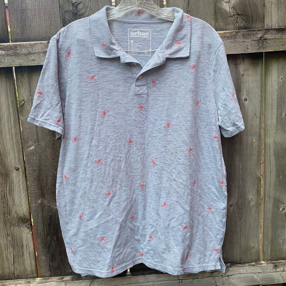 Urban Pipeline flamingo polo shirt sz. M